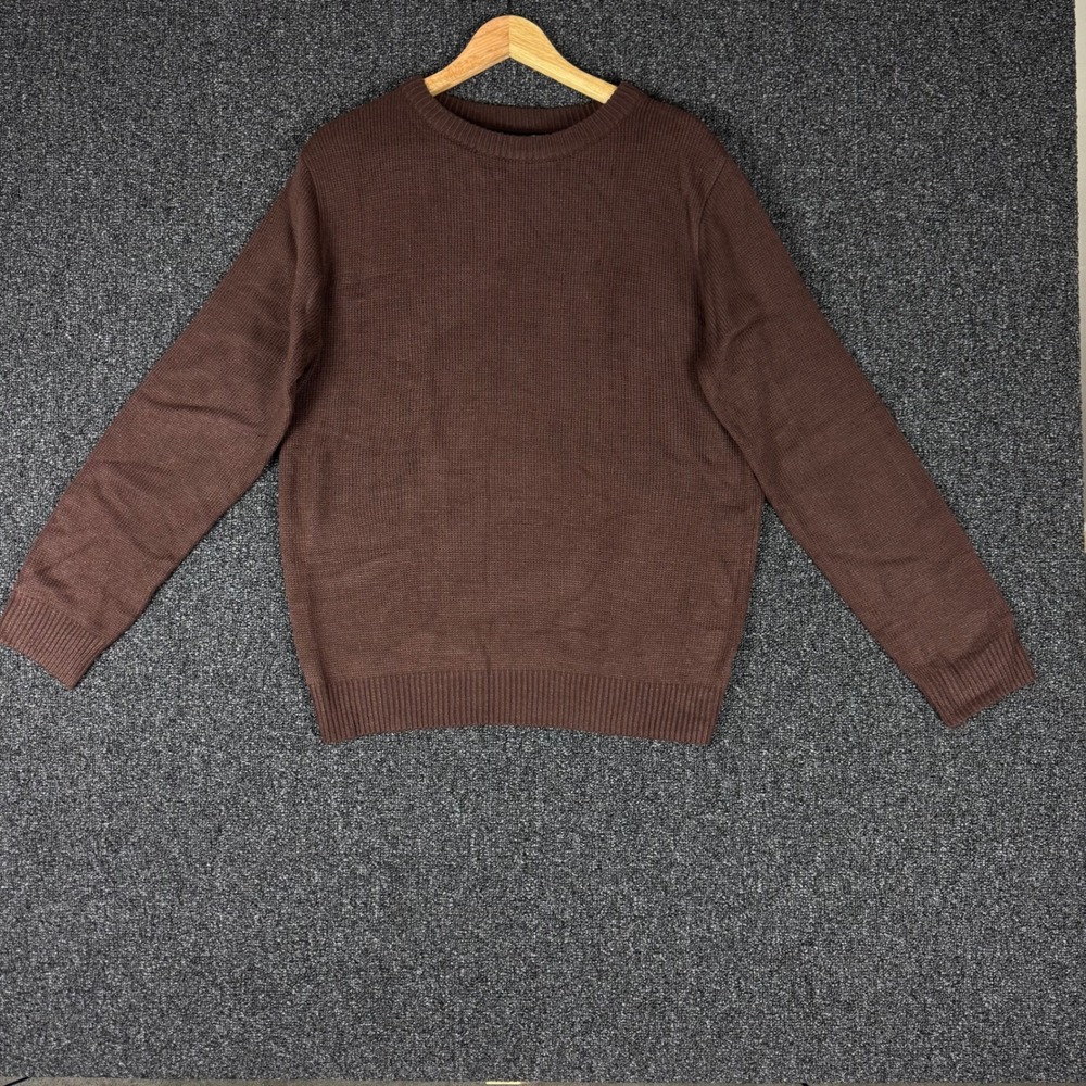 Dazy Crewneck Ribbed Knit Sweater Womens Size Small Brown NEW